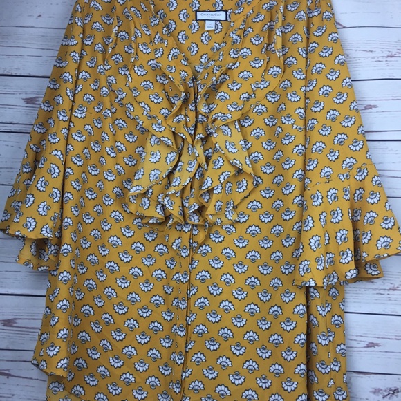 Charter Club Sahara Gold Ruffled Blouse - Picture 2 of 5